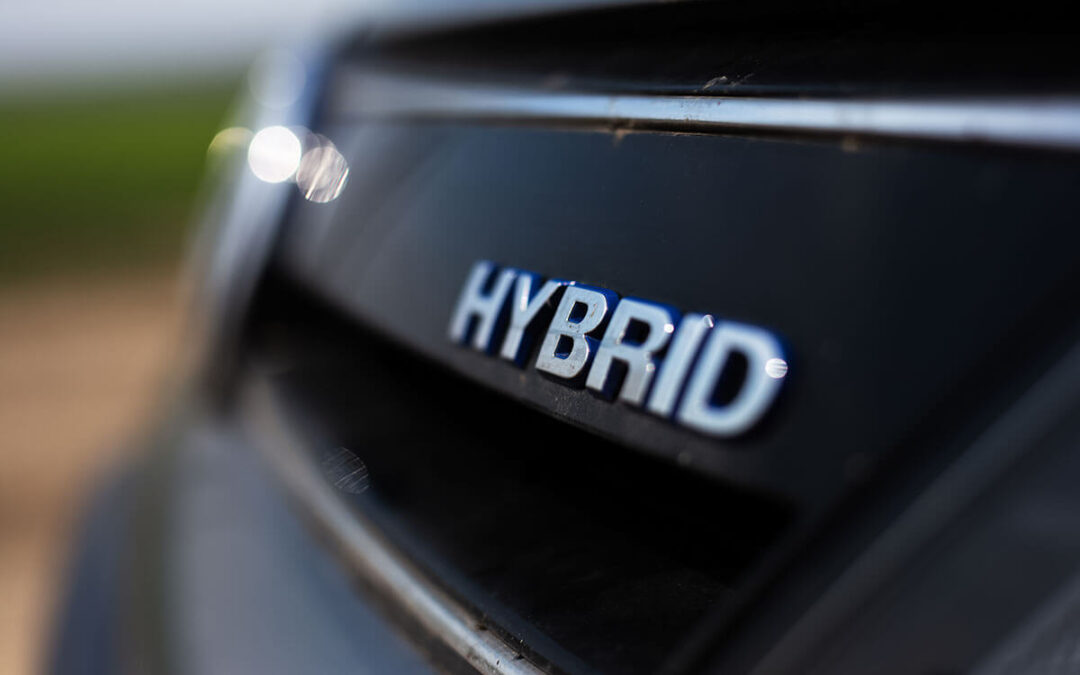 Hybrid, ecologic car symbol