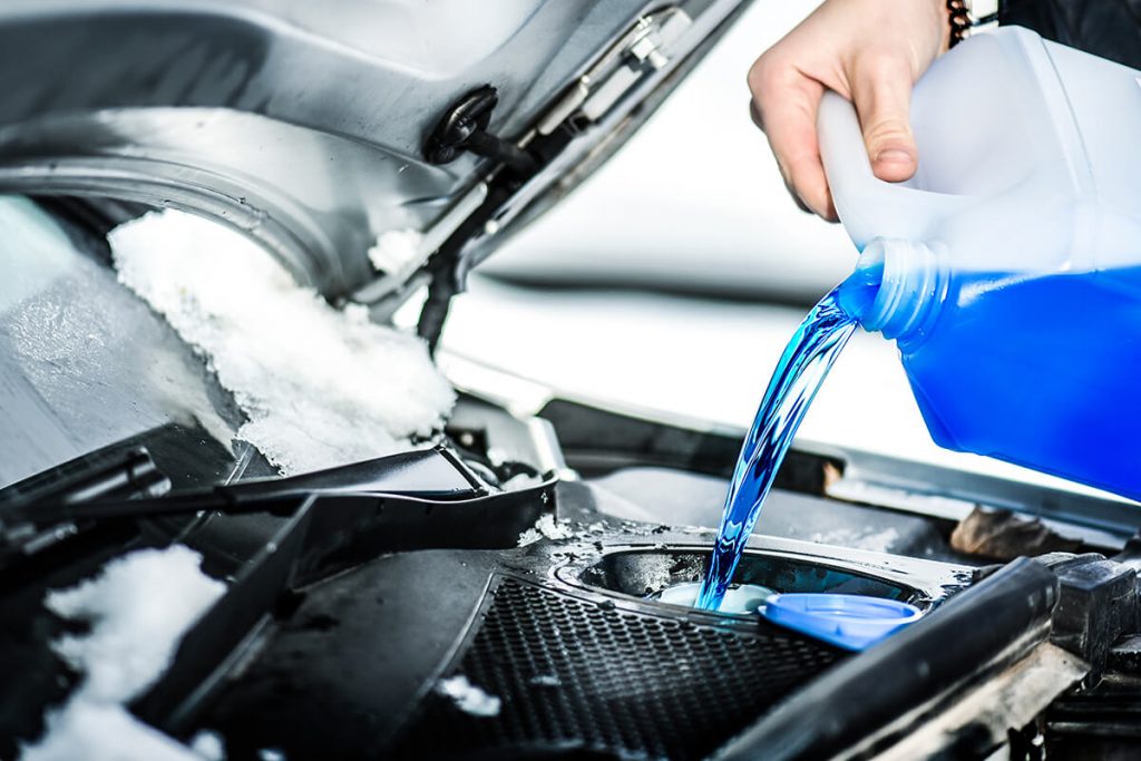 Pouring antifreeze